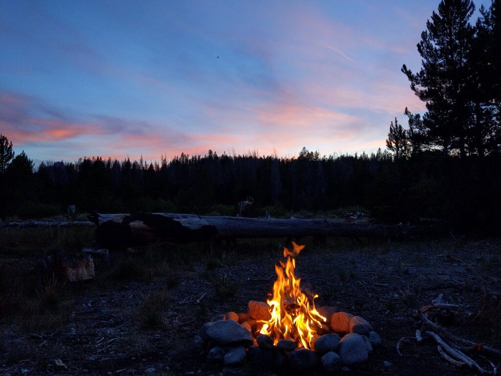 sunset campsite Redfish Lake